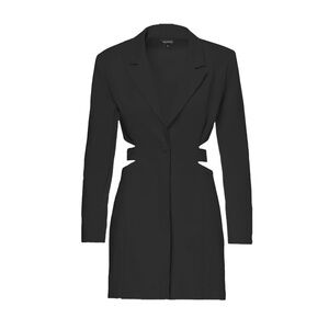 Black Deconstructed Mini Blazer Dress